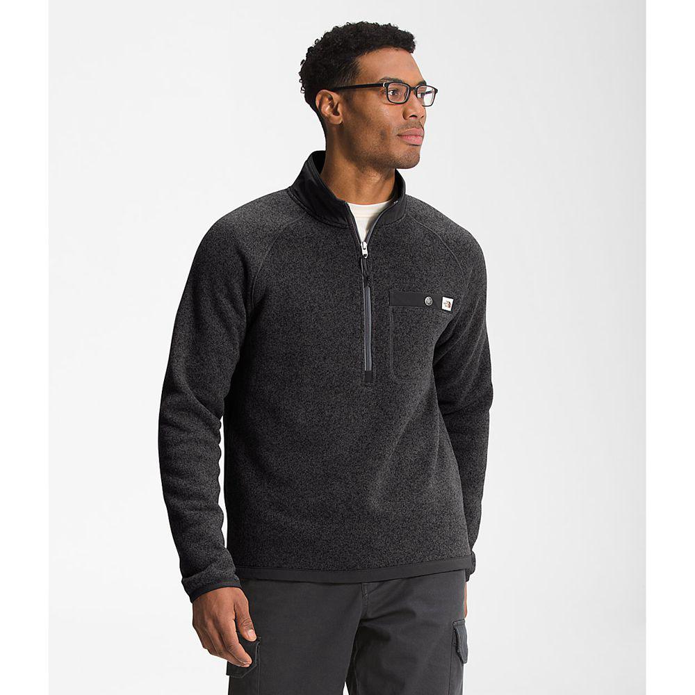 The North Face Gordon Lyons ¼ Zip Ανδρικα Μπουφάν Fleece - Μαυρα (LMHU15402)